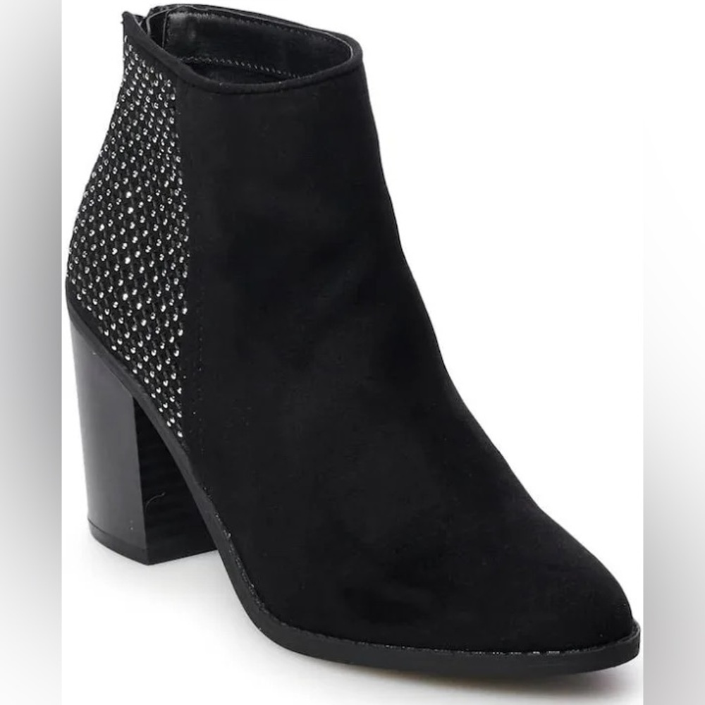 Madden‎ NYC Women's Rain Zip Up High Heel Ankle Boots Black Size 9